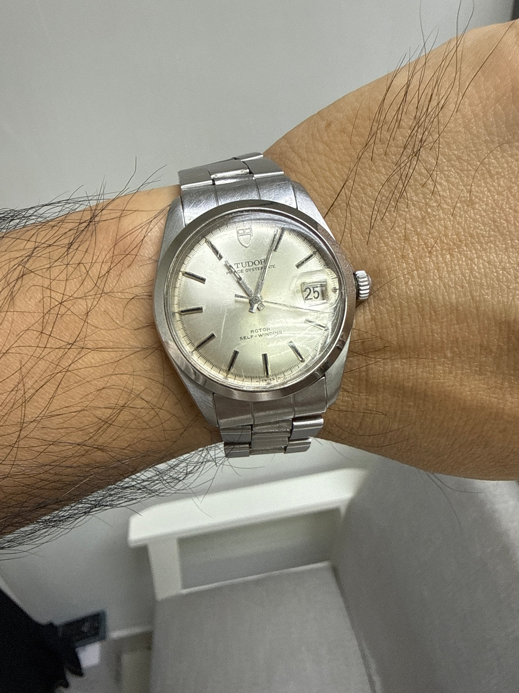 [全勞血統拱形銀面] Vintage Tudor Prince Oysterdate 9050/0｜升級原裝 Rolex 7835 蠔式鋼帶・瑞士高頻 ETA 2784 (停秒快跳)・Rolex 鎖霸及底蓋・立體拱面