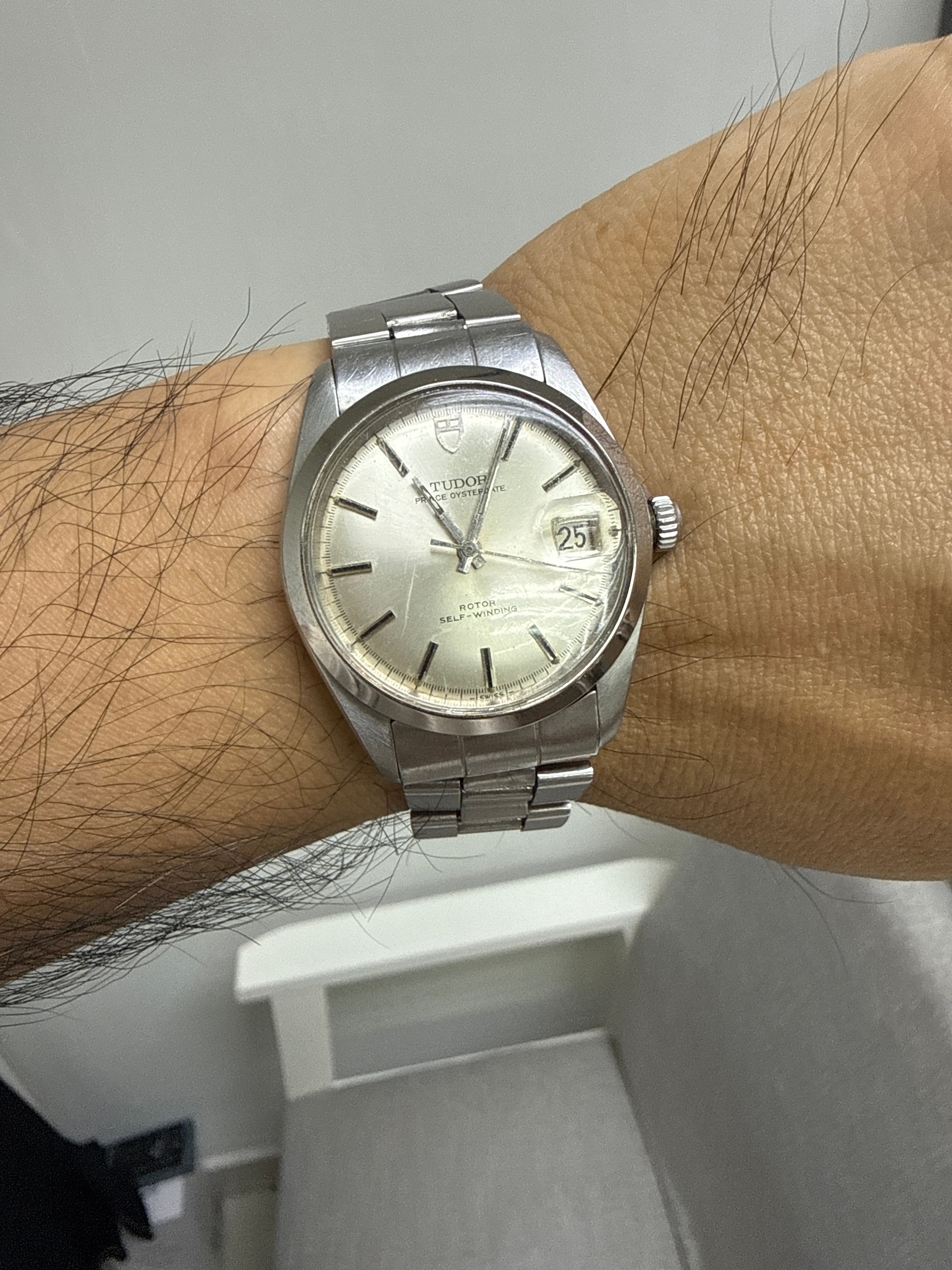 [全勞血統拱形銀面] Vintage Tudor Prince Oysterdate 9050/0｜升級原裝 Rolex 7835 蠔式鋼帶・瑞士高頻 ETA 2784 (停秒快跳)・Rolex 鎖霸及底蓋・立體拱面