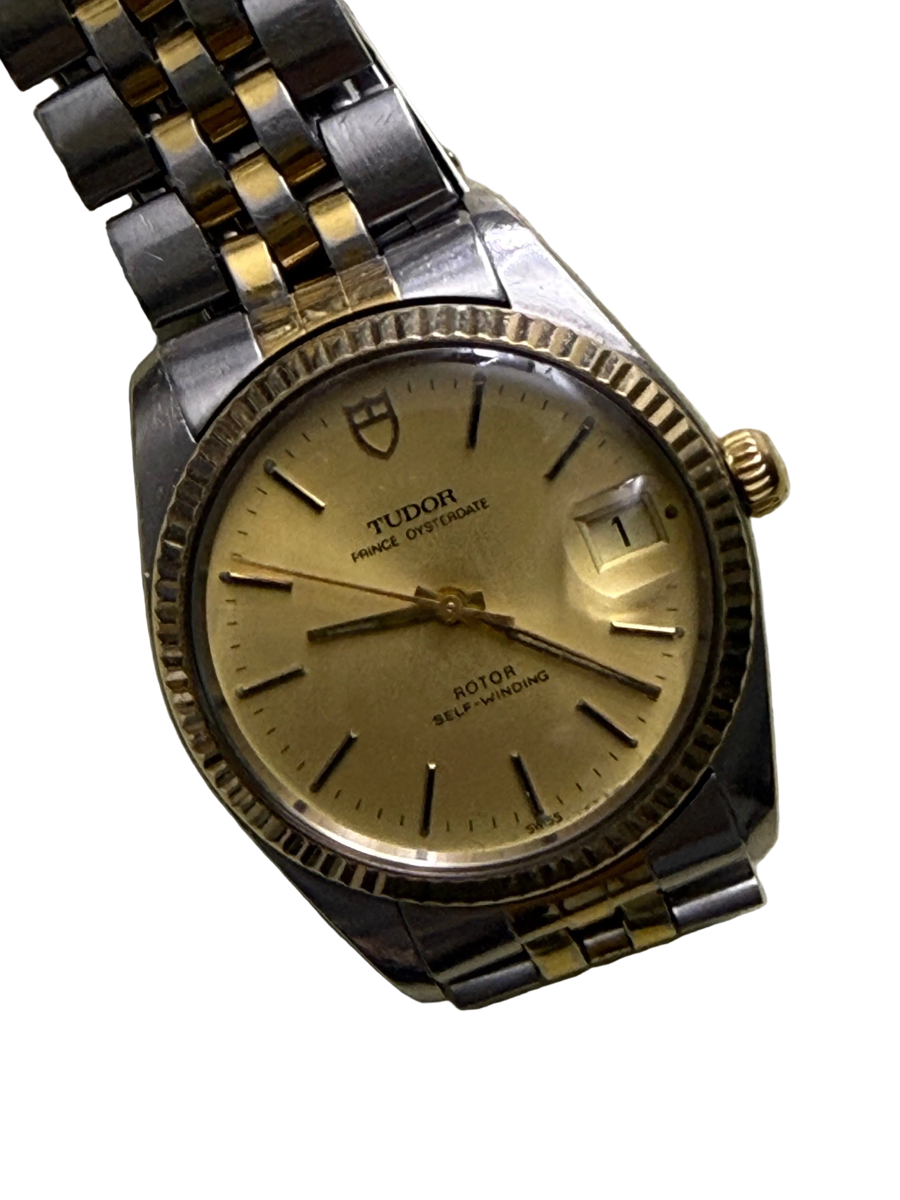 [Rolex血統正裝王] Vintage Tudor Prince Oysterdate 75203 - 奢華香檳金面 / 14K金坑紋狗牙圈 / Rolex 原廠鎖霸及底蓋 / 原廠帝舵五珠金鋼帶