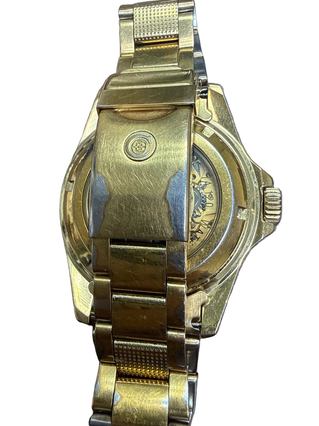 [黃金百事水鬼] 1990s Vintage Cyma 1862 司馬 100M 潛水錶｜瑞士 ETA 2824-2 自動名機 (停秒)・罕見黃金底紅藍百事單向圈・藍寶石鏡面・螺絲鎖霸・原裝包金鋼帶 (17cm)