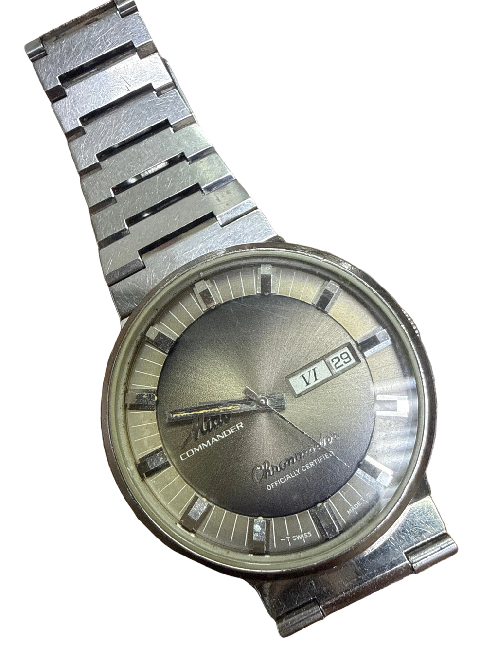 [36000超高頻天文台] 1970s Vintage Mido 美度 Commander 坦克鋼帶腕錶 - 瑞士原廠 ETA 2837 / 雙曆連體窗 / 原裝坦克車鋼帶 / 簽字霸的