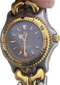 [90年代經典塞納 S/el] Vintage TAG Heuer Professional 200M 雙色潛水錶｜瑞士 ETA 頂級藍板石英芯・招牌 S 形鏈節鋼帶・深灰夜光面盤・7.5mm 超薄貼手
