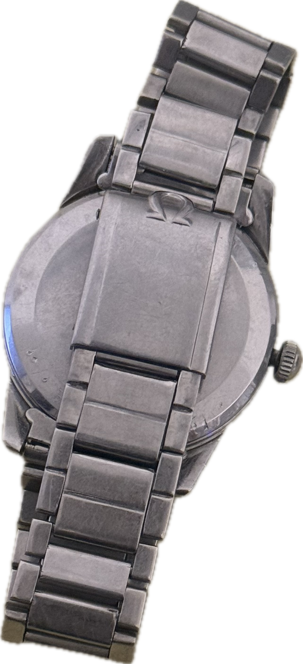 [50年代經典烏蠅字] Vintage Omega Seamaster 手動上鏈｜罕有 Cal. 420 機芯・經典闊耳牛角腳・原裝 1959 年歐米茄鋼帶・立體字釘銀放射面 (9.5mm 超薄)