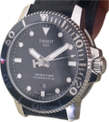 [80小時超長動力水鬼] Tissot Seastar 1000 Powermatic 80｜經典黑鋁片圈・300米深潛防水・藍寶石透底・附雙錶帶（特襯尼龍摺疊扣帶＋原裝帶