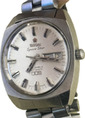 [70年代太空紅梅花] Vintage Titoni Space Star 009 太空之星｜經典全鋼鮑魚殼・瑞士 ETA 2836 高頻名機 (28,800 vph)・原裝一體式五珠鋼帶・立體紅梅花標誌
