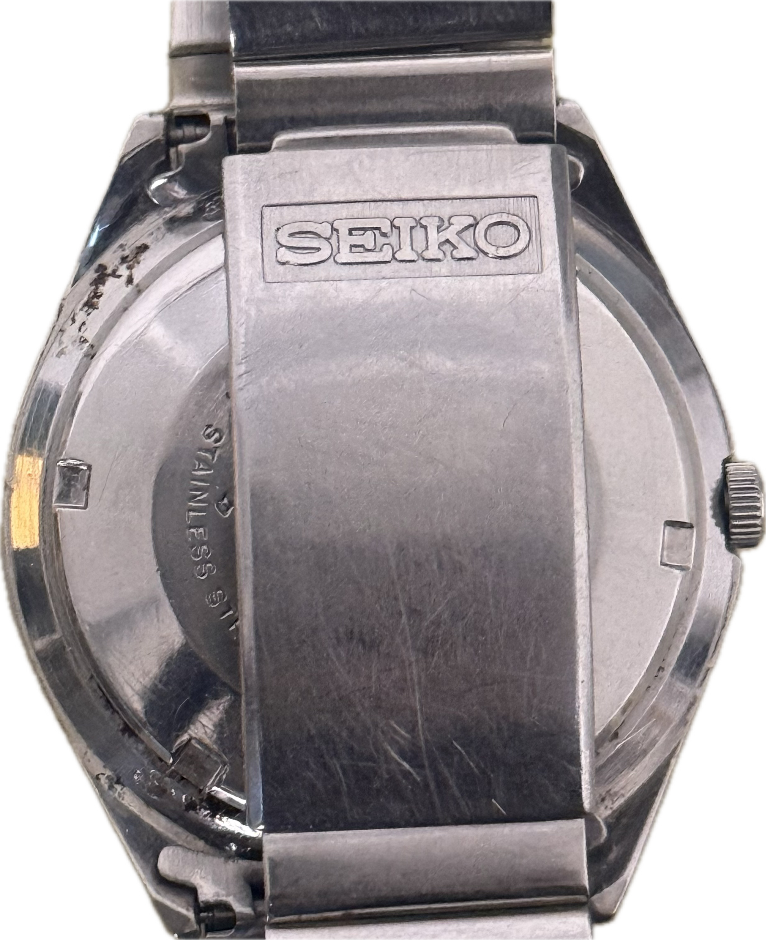 [第二精工舍閃電標] Vintage 1970s Seiko 6309 經典咕臣雙曆｜罕見英倫風直條紋面・日本原裝 Cal. 6309 自動名機・原裝長鋼帶 (手圍18.5cm)