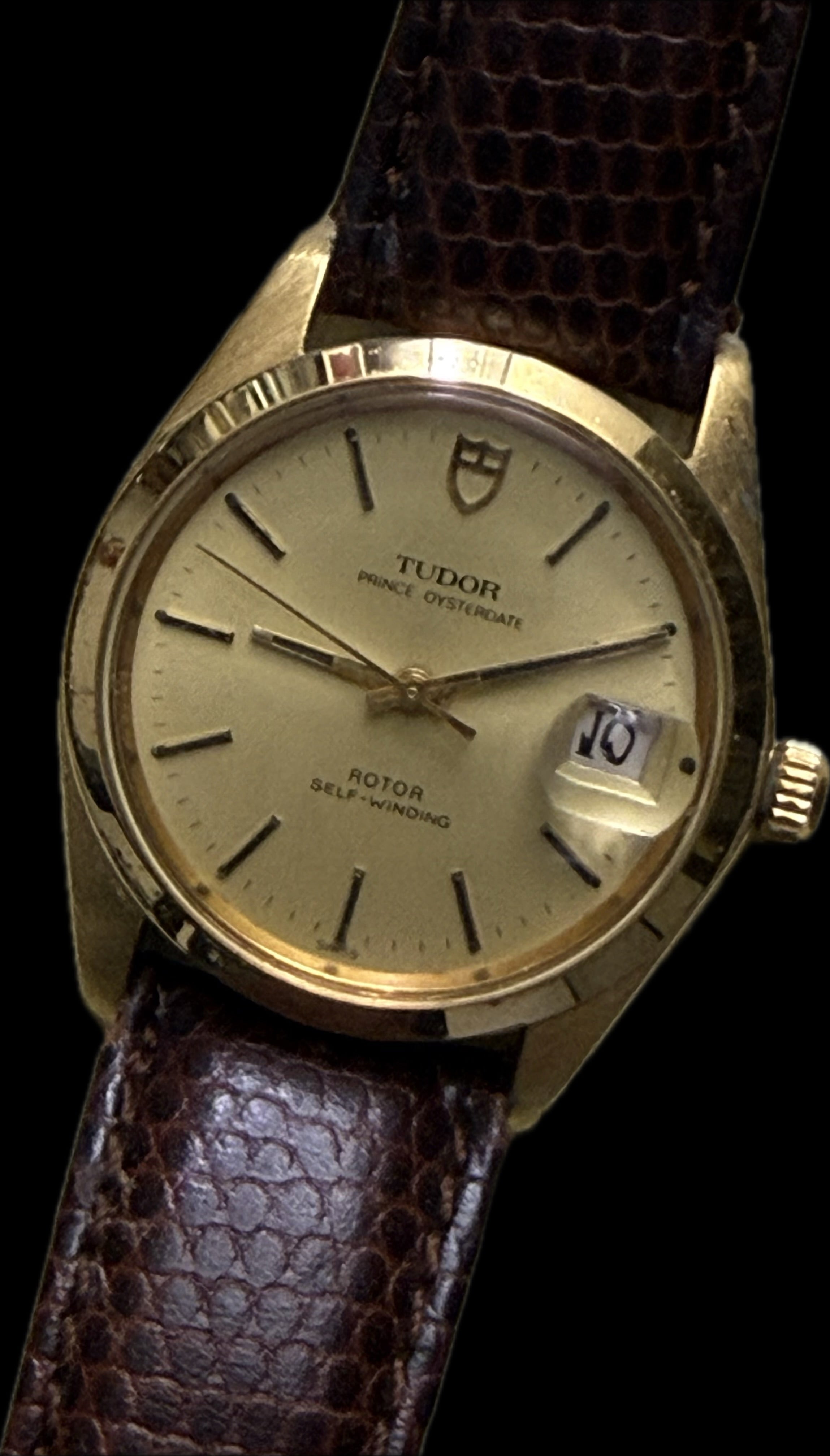 [全勞血統包金老帝] Vintage Tudor Prince Oysterdate 90521 - 奢華黃金色包金殼 / Rolex 原廠包金鎖霸及底蓋 / 高頻 ETA 2784 自動機芯
