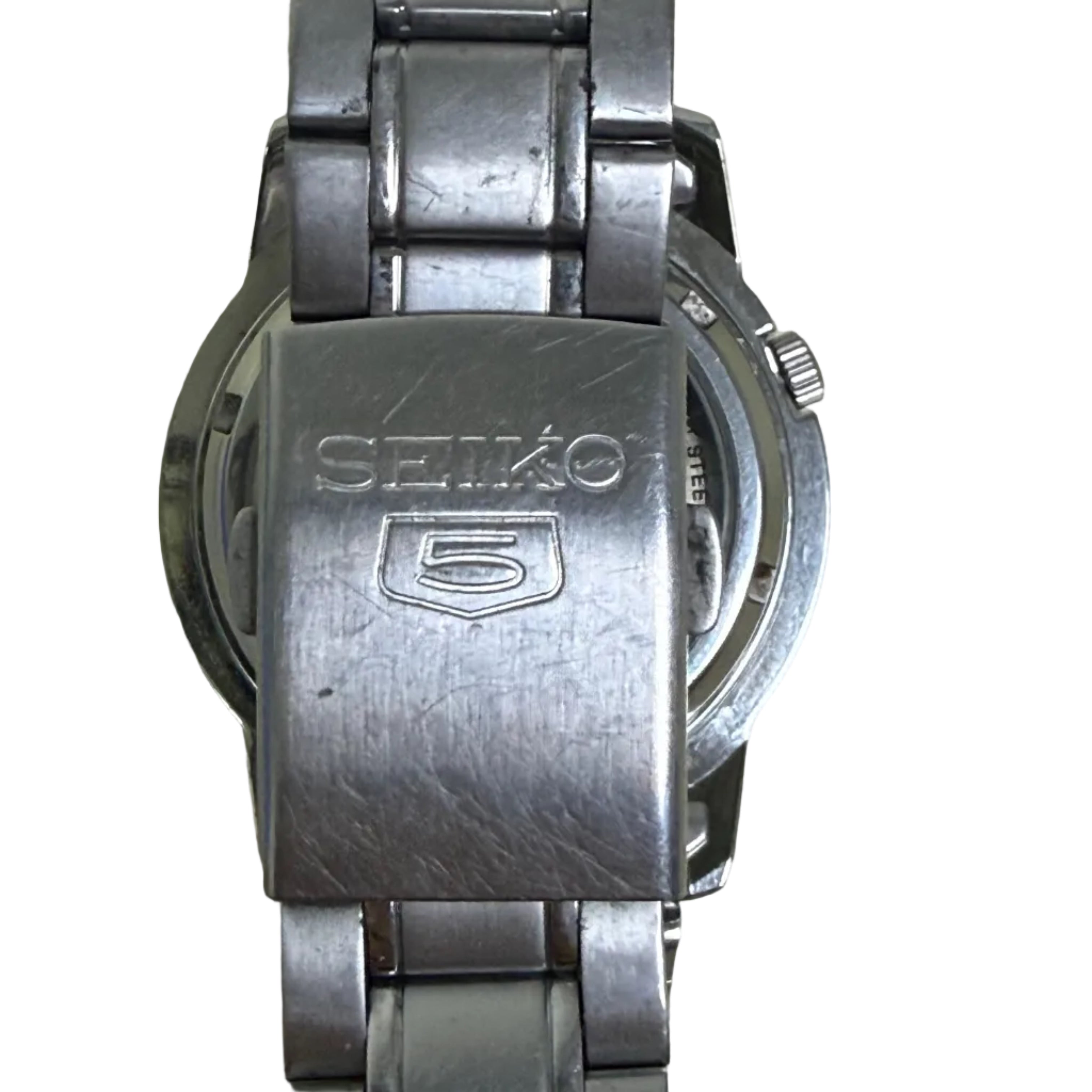 [特色前20分外圈] Seiko 5 經典五號自動雙曆鋼錶 - Cal. 7S26 21石自動機芯 / 純白運動面盤 / 4點位把頭 / 原裝鋼帶 (粗手18.5cm)