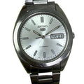 [經典銀白放射面] Seiko 5 經典五號自動雙曆鋼錶 - Cal. 7S26 自動心臟 / 寶劍夜光針 / 分鐘刻度格 / 原裝實心鋼帶 (16.5cm) / 透底