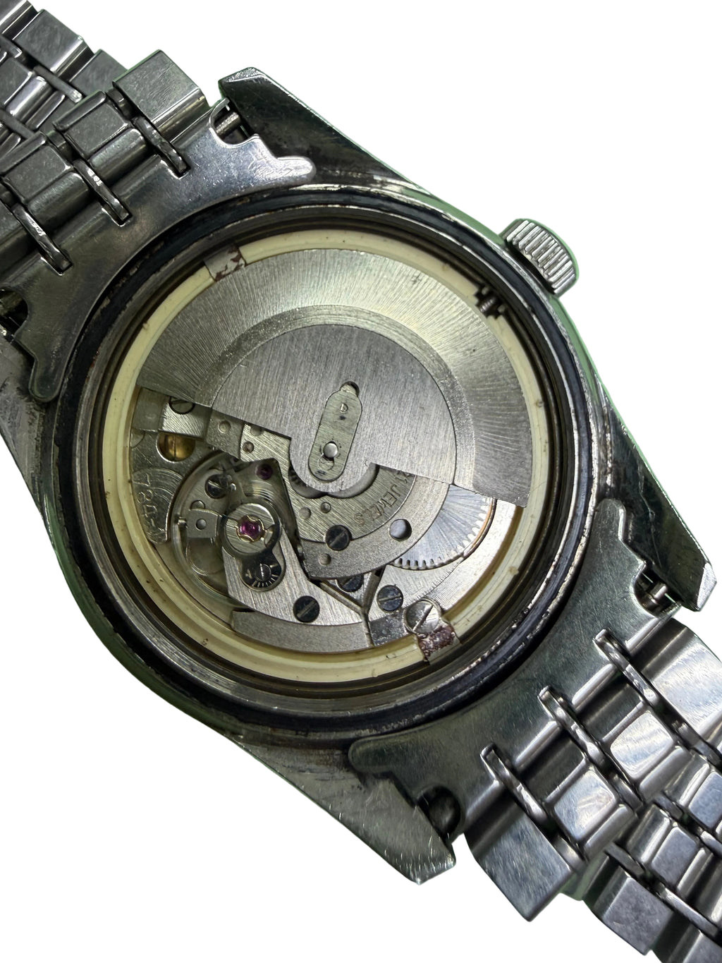 [已售出 SOLD OUT 典藏紀錄] 1960s 瑞士天梭 Tissot T12 鮑魚殼自動機械錶 - 原廠自產 Cal. 784-1 / 立體帆船浮雕底蓋 / 原裝四格磚仔履帶鋼帶 / 星塵氧化面