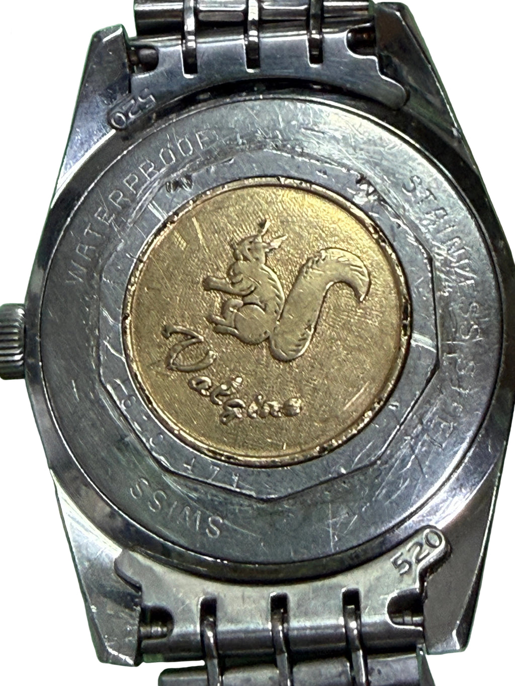 ⁠[松鼠金肚臍・唱片紋面] 1960s 瑞士 Valgine 手動機械錶 - RM母廠同源 / FHF 72 紅鋼芯 / 附 Bulova 五珠鋼帶 17.5cm⁠