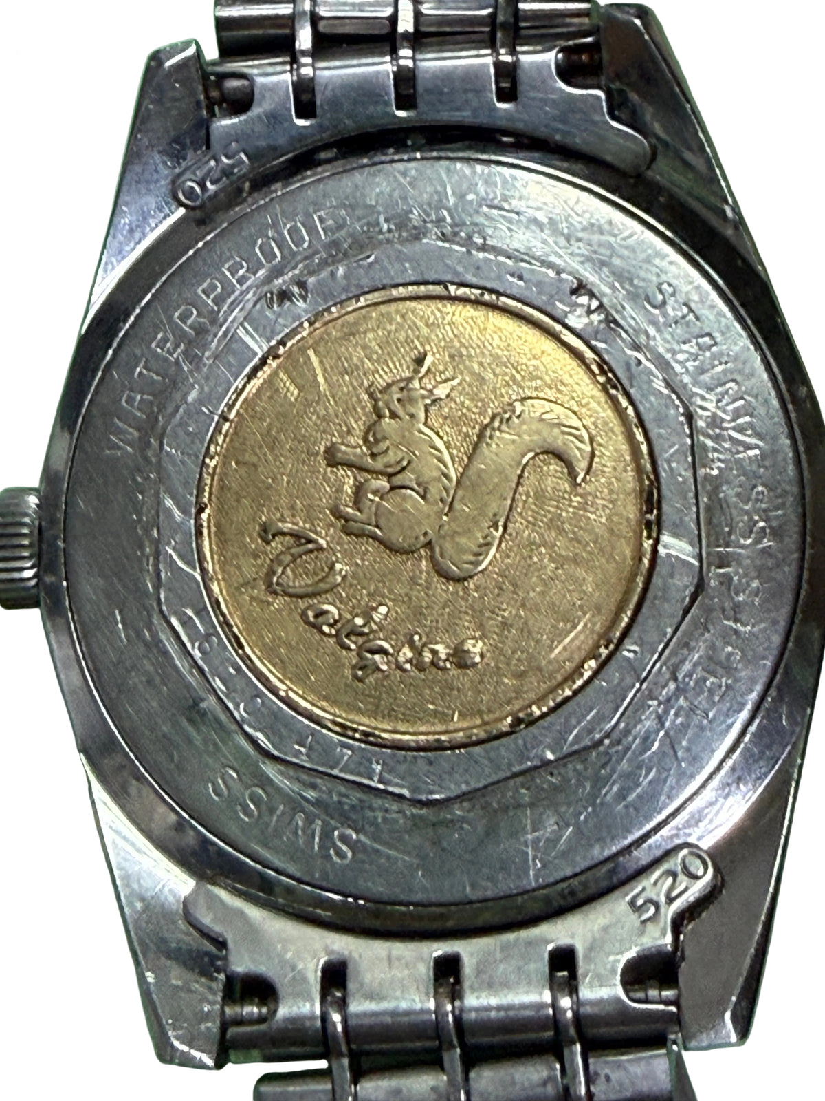 ⁠[松鼠金肚臍・唱片紋面] 1960s 瑞士 Valgine 手動機械錶 - RM母廠同源 / FHF 72 紅鋼芯 / 附 Bulova 五珠鋼帶 17.5cm⁠