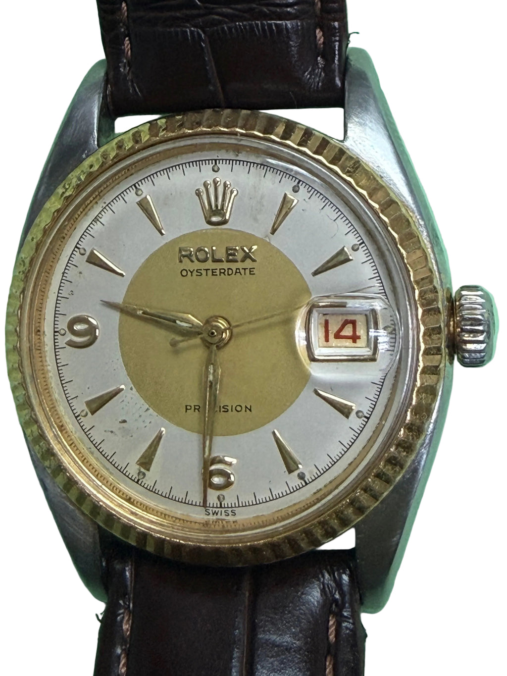 ⁠[已售出 SOLD OUT 典藏] 1956年製 勞力士 Rolex Oysterdate 6494 手動機械錶 - 原裝牛眼面 / 底蓋 IV.56 / 紅黑曆 / Cal. 1210 / 附原裝包金扣 / 已換新放大鏡膠鏡⁠