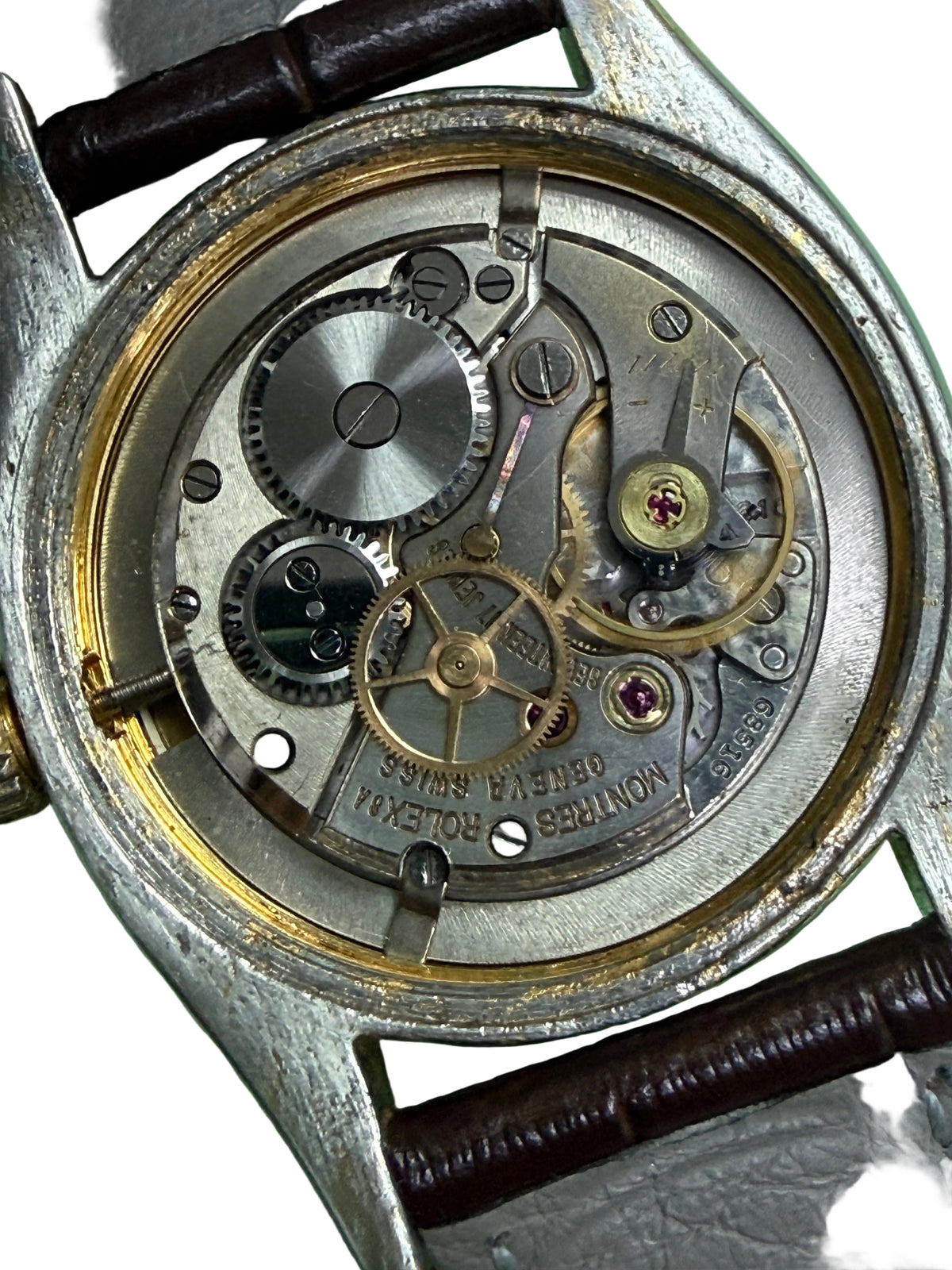⁠[已售出 SOLD OUT 典藏] 1956年製 勞力士 Rolex Oysterdate 6494 手動機械錶 - 原裝牛眼面 / 底蓋 IV.56 / 紅黑曆 / Cal. 1210 / 附原裝包金扣 / 已換新放大鏡膠鏡⁠