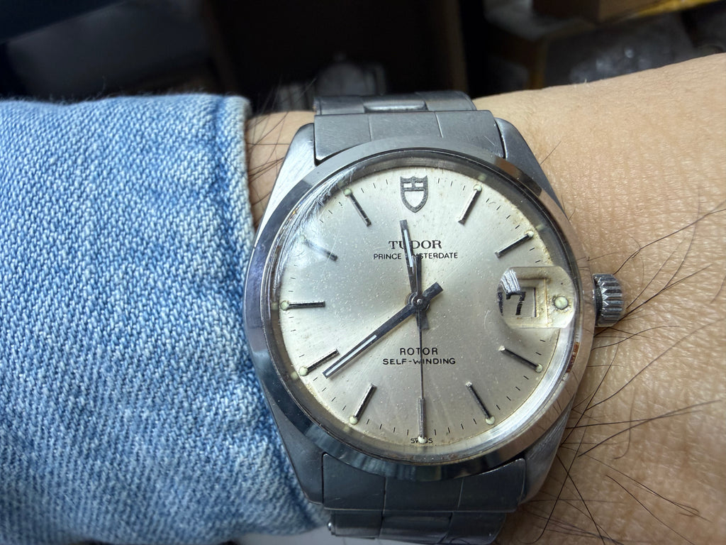 [帝舵入門] Vintage Tudor Prince Oysterdate 90520 - 斯文銀白拉絲面 / Rolex 鎖霸底蓋 / 高頻 ETA 2784 自動機芯
