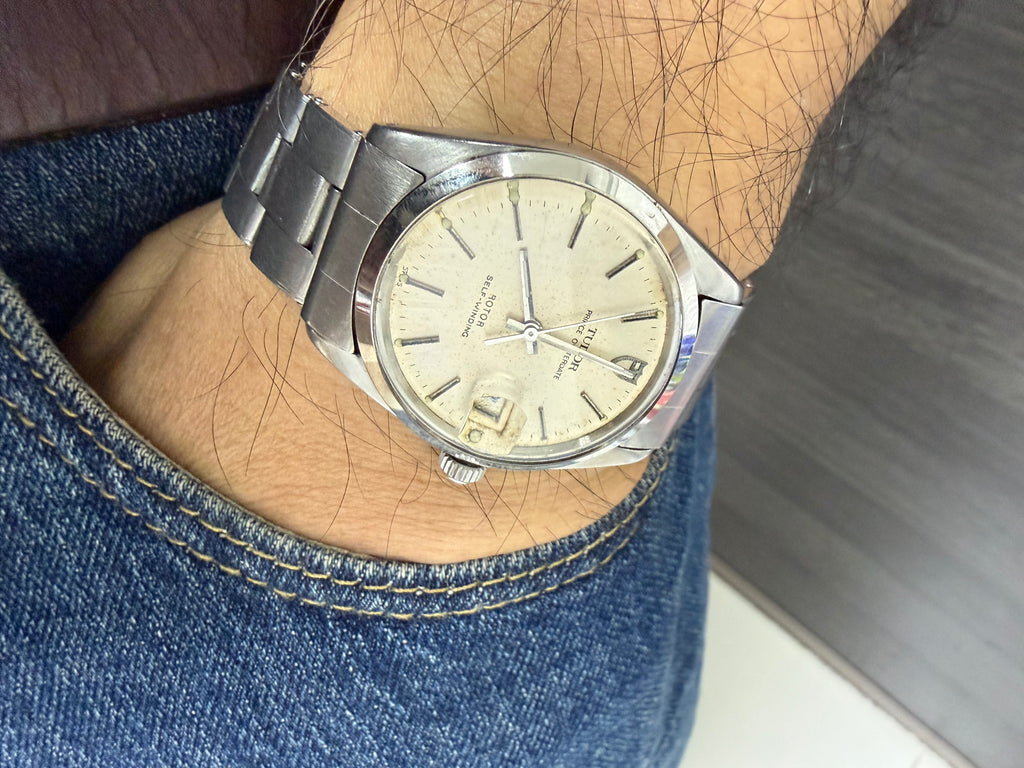 [帝舵入門] Vintage Tudor Prince Oysterdate 90520 - 斯文銀白拉絲面 / Rolex 鎖霸底蓋 / 高頻 ETA 2784 自動機芯