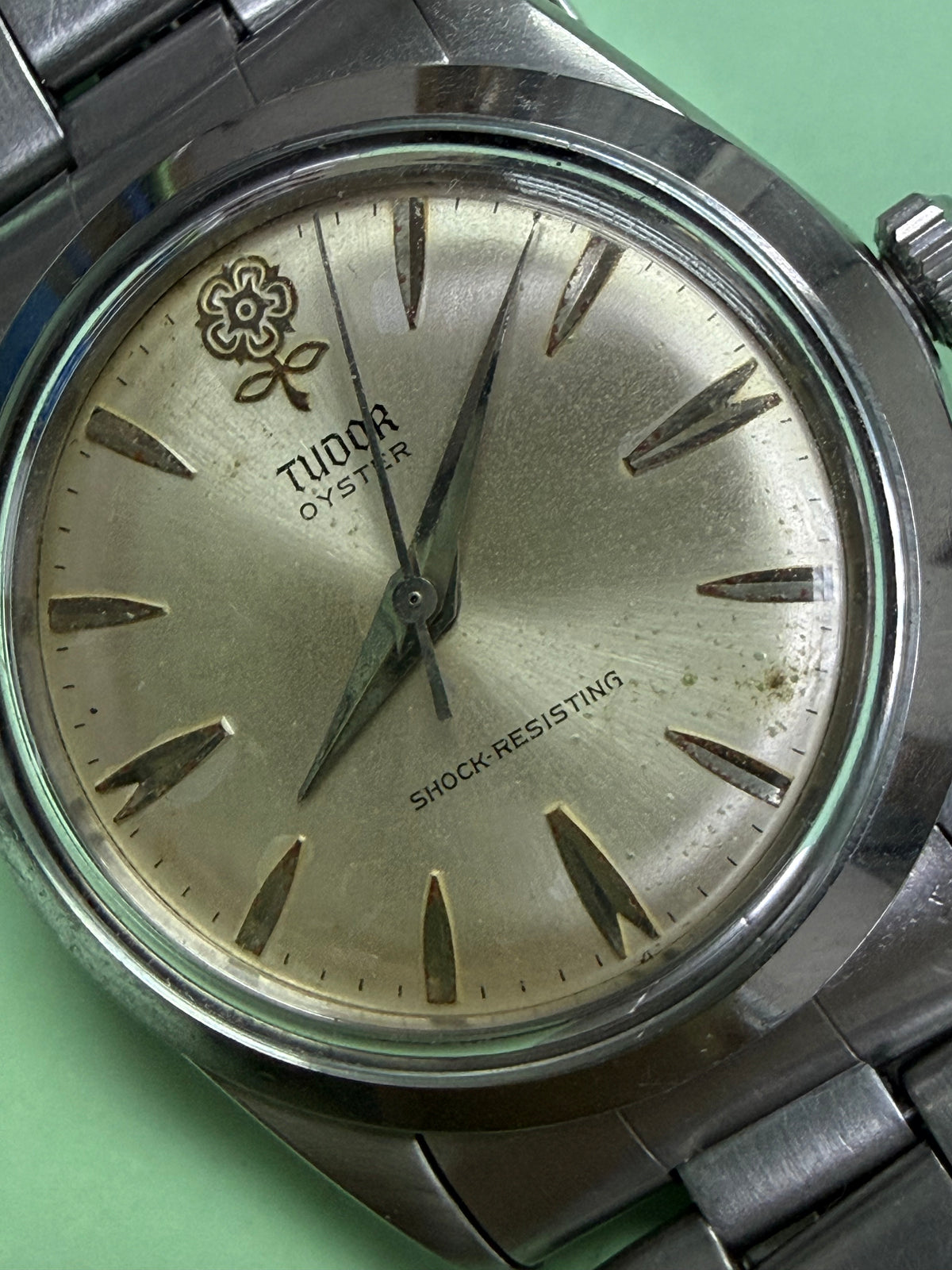 ⁠[立體大花・勞底勞把] 1960s Tudor Oyster 7984 帝舵大玫瑰手動機械錶 ETA 1156 箭頭釘 配7835鋼帶⁠