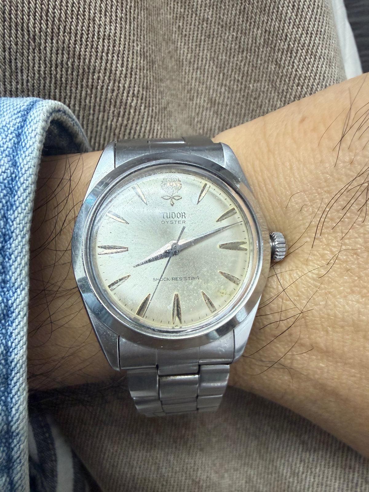 ⁠[立體大花・勞底勞把] 1960s Tudor Oyster 7984 帝舵大玫瑰手動機械錶 ETA 1156 箭頭釘 配7835鋼帶⁠