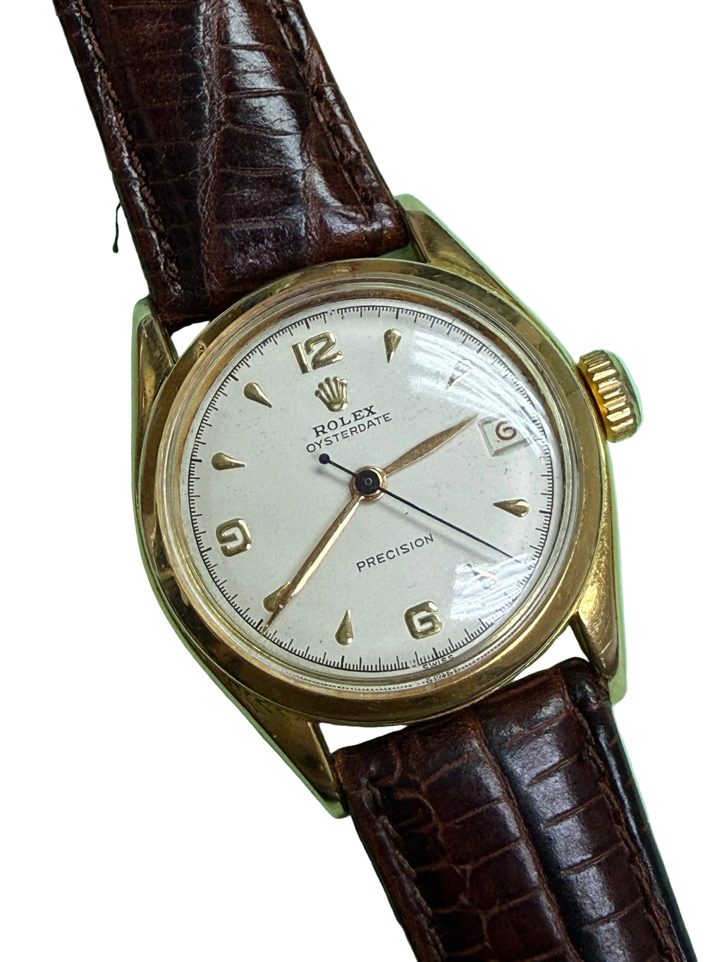 ⁠[1950s 稀有 3-6-9-12 匕首字面] 勞力士 Rolex Oysterdate 經典金款 手動機械錶 Cal.740 專利 Super Balance 擺輪⁠