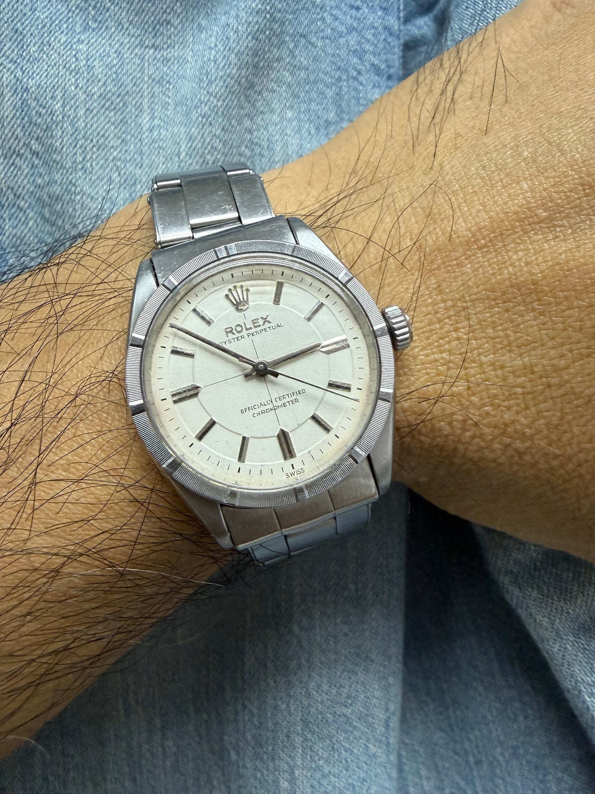 ⁠Rolex 6569 Oyster Perpetual 1950年代 古董勞力士 1030 蝴蝶陀 原裝 7205/6635 伸縮鉚釘帶 34.5mm 中古名錶⁠