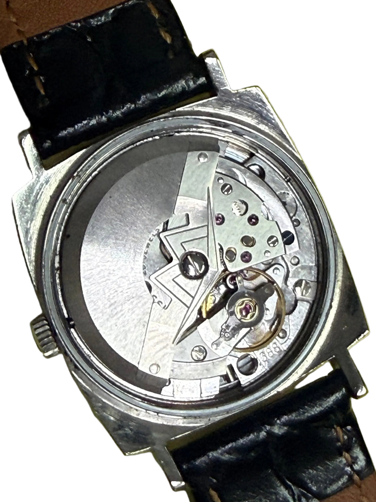 ⁠【已售典藏 SOLD OUT】Movado Kingmatic "Surf" 小方塊 瑞士原廠自產 Cal.388 自動名芯 弧面銀盤 立體國王章⁠