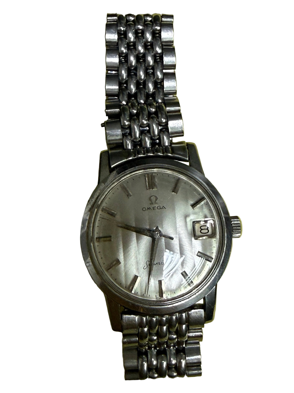 ⁠【全原裝米粒鋼帶・紅銅名芯】1960s 瑞士歐米茄 Omega Seamaster 海馬 Cal.610 手動機械錶 32.5mm 銀幕拉絲面⁠