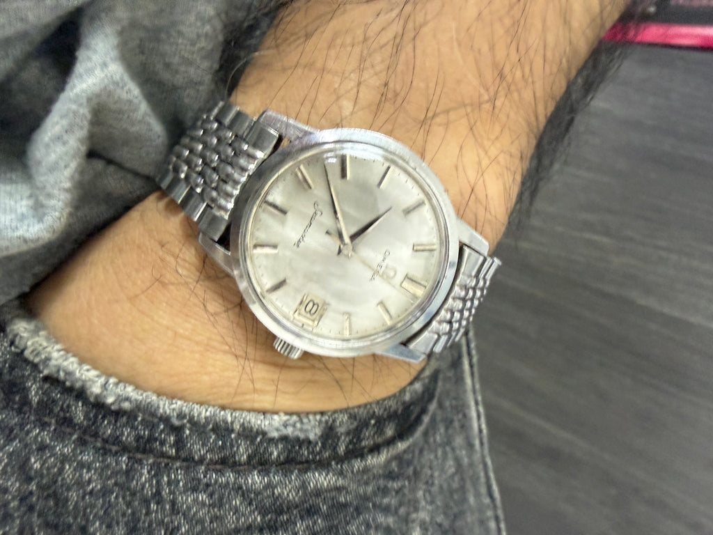 ⁠【全原裝米粒鋼帶・紅銅名芯】1960s 瑞士歐米茄 Omega Seamaster 海馬 Cal.610 手動機械錶 32.5mm 銀幕拉絲面⁠
