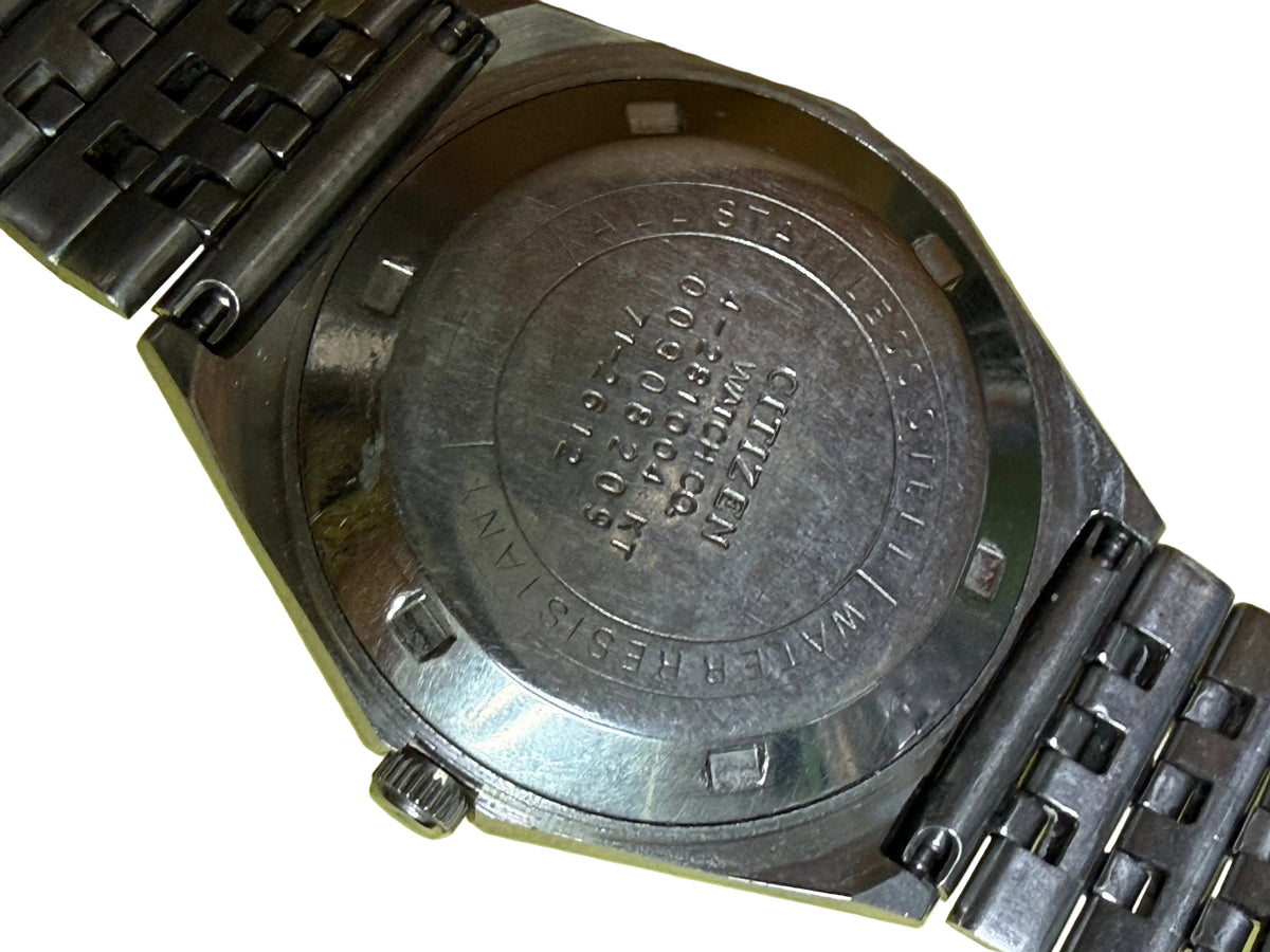 Citizen Eagle 7 星辰飛鷹 1970年代 八角形錶殼 藍面紅心 原廠 8200A 自動機芯 坦克帶 日本中古機械錶⁠