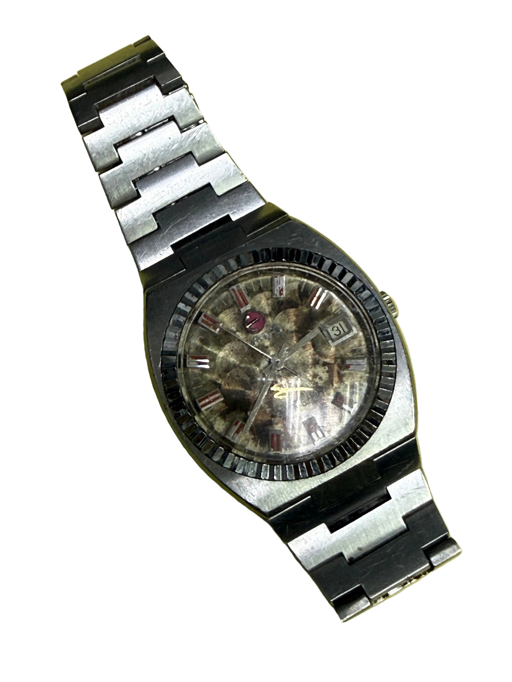 ⁠【天然歲月老黃油迷彩面・瑞士AS 1903名芯】1970s 雷達 RADO Golden Gazelle 金羚羊 鮑魚大鋼殼 自動機械腕錶 36.5mm 旋轉紅錨⁠