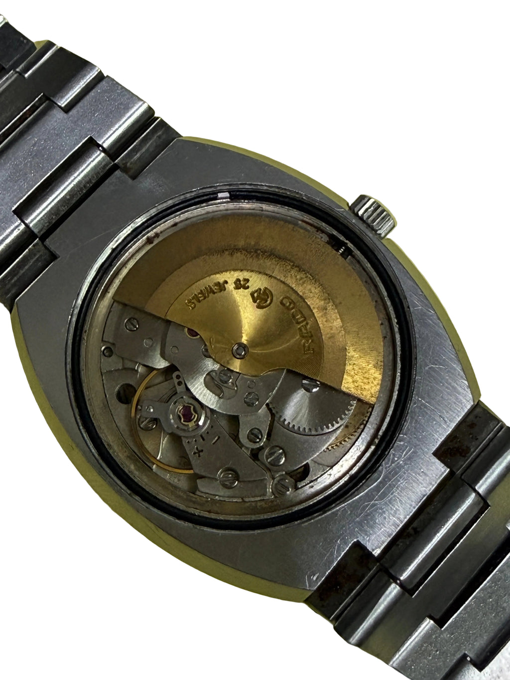⁠【天然歲月老黃油迷彩面・瑞士AS 1903名芯】1970s 雷達 RADO Golden Gazelle 金羚羊 鮑魚大鋼殼 自動機械腕錶 36.5mm 旋轉紅錨⁠