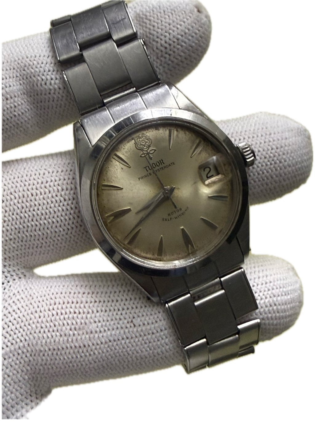 [古董收藏] Vintage Tudor Prince Oysterdate 7966「大花」- 原裝立體大花盤 / Rolex 7205 鉚釘鋼帶 / ETA 2462 自動機芯