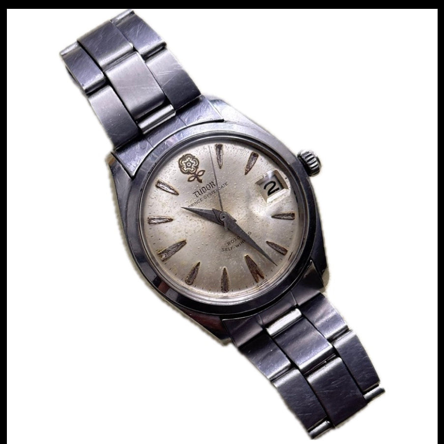 [古董收藏] Vintage Tudor Prince Oysterdate 7966「大花」- 原裝立體大玫瑰盤 / Rolex 7835 原裝扣（代用帶） / ETA 2462 自動名機