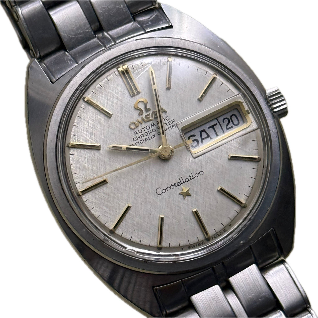 [星座頂級重器] Vintage Omega Constellation 鮑魚雙曆 - 原裝無翻寫麻布面盤 / Cal. 751 天文台紅銅機芯 / 原裝彈弓五珠鋼帶